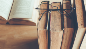 Glasses and books
